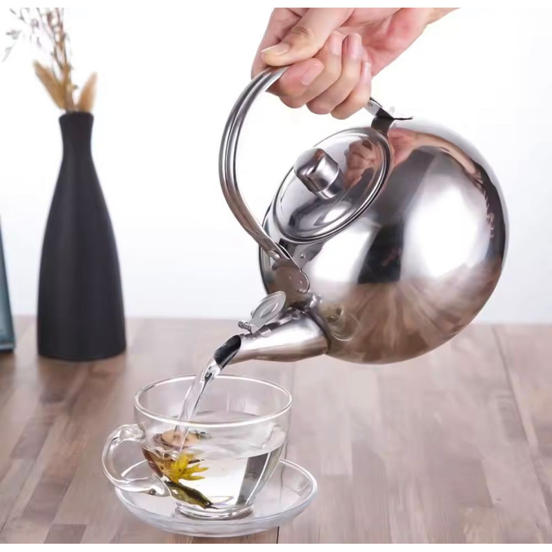 Stainless Steel Water Kettle Teapot With Infuser Filter 0