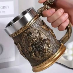 3d viking coffee beer mug