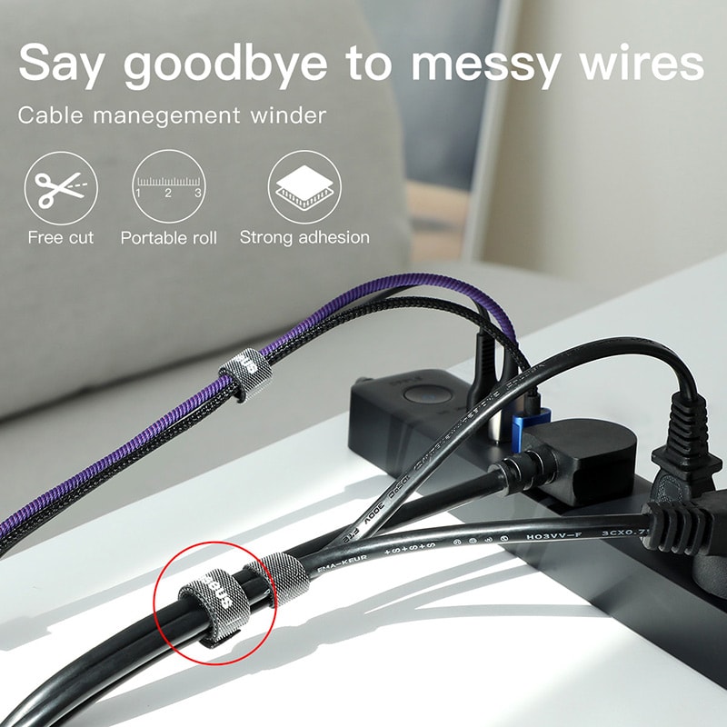 USB Cable Winder Cable Organizer Free Cut Wire Ties For Mouse Earphone Management Holder Clip Charg 1