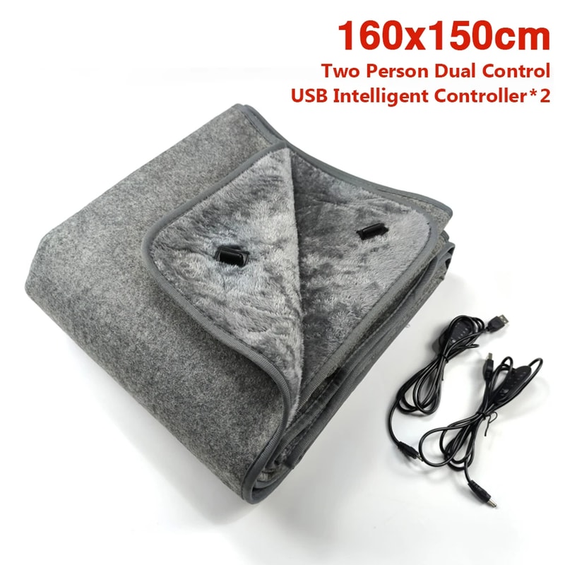 USB Electric Heating Blanket Adjustable Temperature Heating Pad With Timing Plush Winter Warmup Ove 7