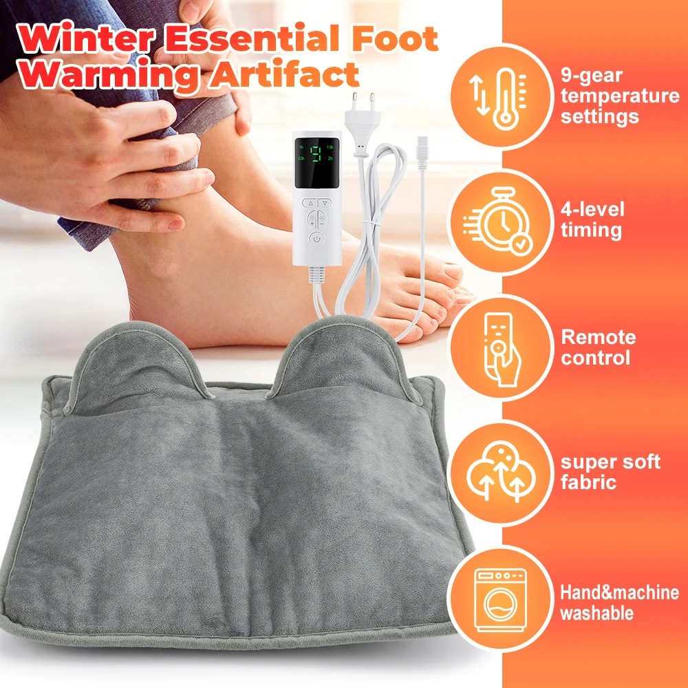 Electric Heating Blanket Foot Warming Mat Soft Plush Thermal Washable Feet Warmer For Home Office B 1