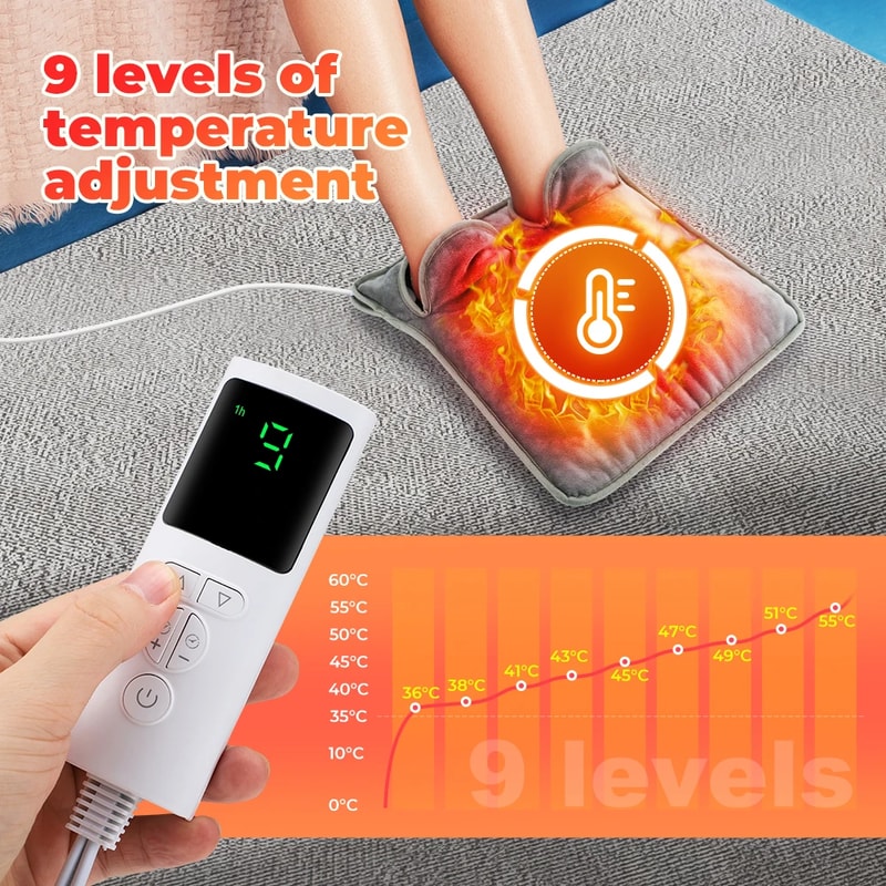 Electric Heating Blanket Foot Warming Mat Soft Plush Thermal Washable Feet Warmer For Home Office B 3