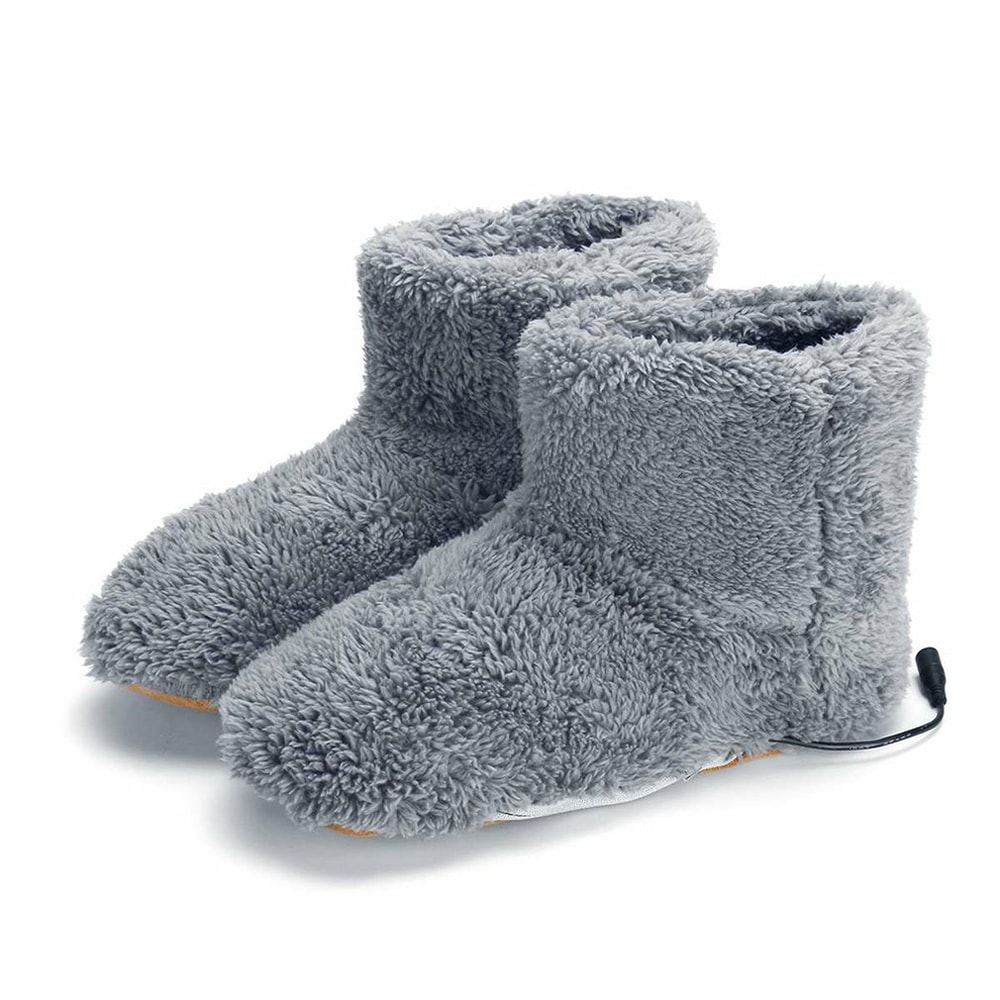 USB Heater Shoes Winter Warm Plush Heating Rechargeable Slippers Electric Snow Boots Foot Warmer 5