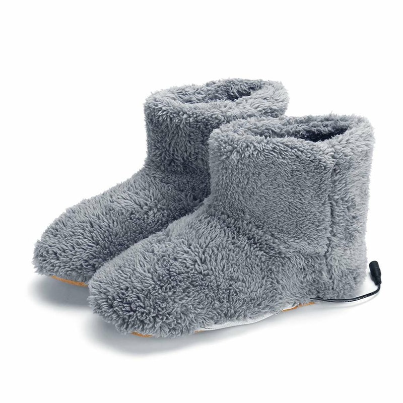 USB Heater Shoes Winter Warm Plush Heating Rechargeable Slippers Electric Snow Boots Foot Warmer 5