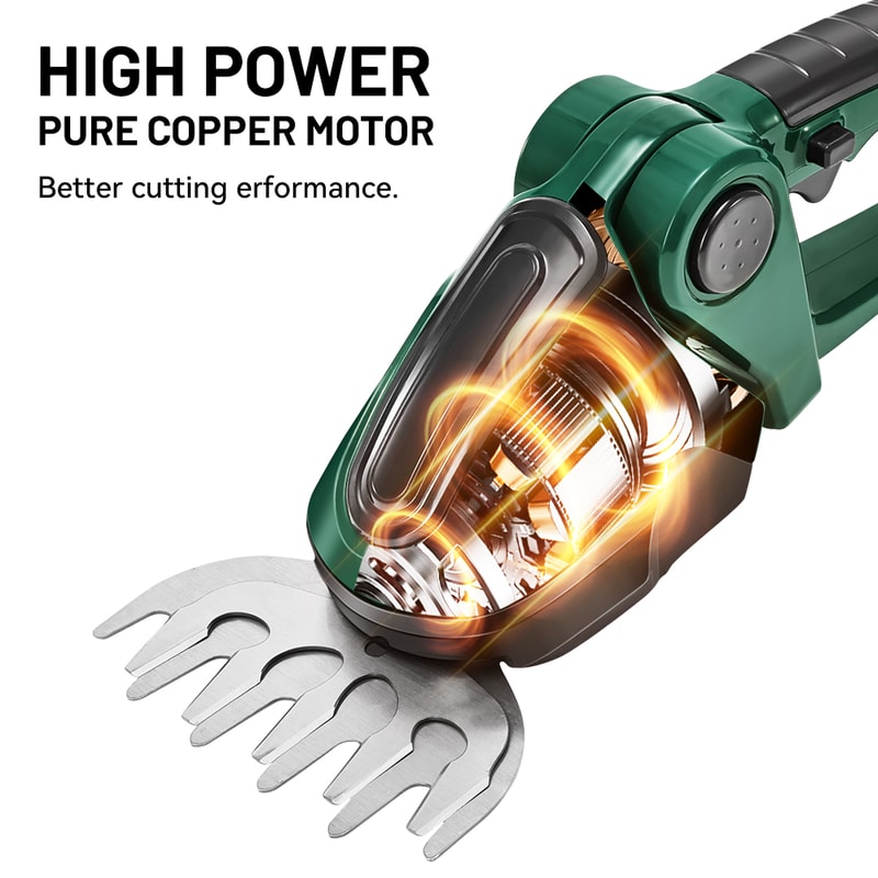 2 IN 1 Electric Hedge Trimmer Grass Scissors Lawn Mower Cordless Garden Shrub Pruning Tool Gardener 2