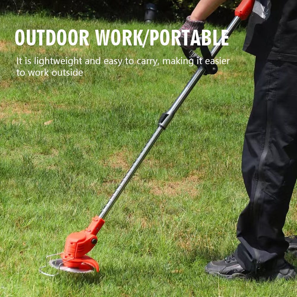 Cordless Handheld Electric Grass Trimmer Adjustable Lawn Mower Garden Tool For Yard Weed And Grass 2