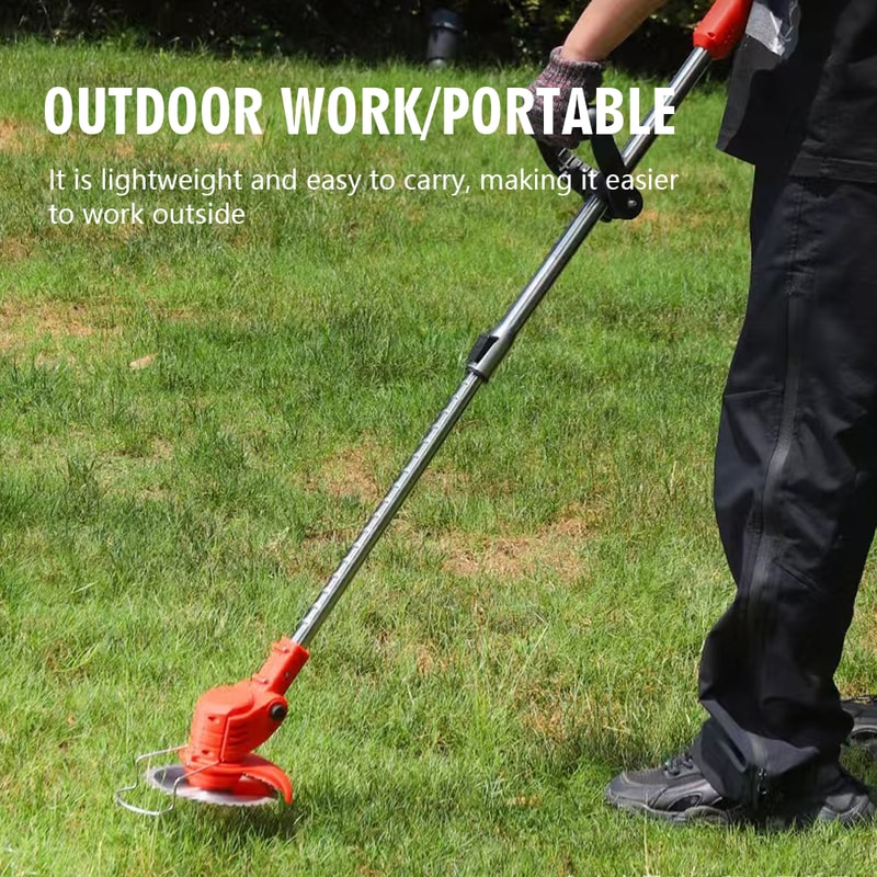 Cordless Handheld Electric Grass Trimmer Adjustable Lawn Mower Garden Tool For Yard Weed And Grass 2