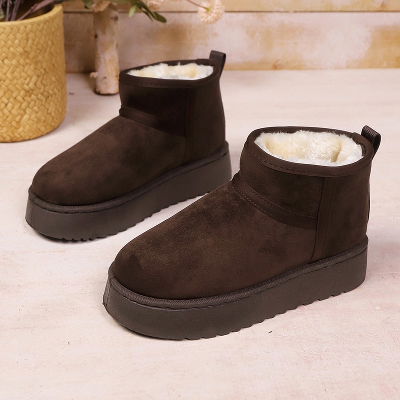 Real Sheepskin Wool Low Cut Warm Shoes For Women Comfortable Fashion Short Winter Boots With Fur Sn 7