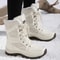 Winter Womens Snow Boots High Top Waterproof Ankle Boots Ladies Thick Plus Warm Snow Hiking Outdoor 4