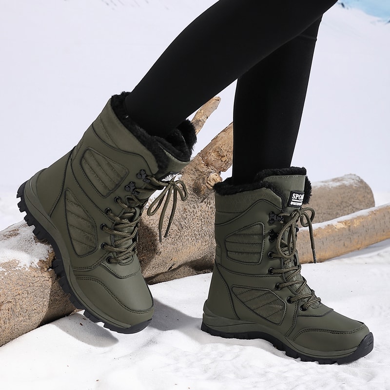 Winter Womens Snow Boots High Top Waterproof Ankle Boots Ladies Thick Plus Warm Snow Hiking Outdoor 5