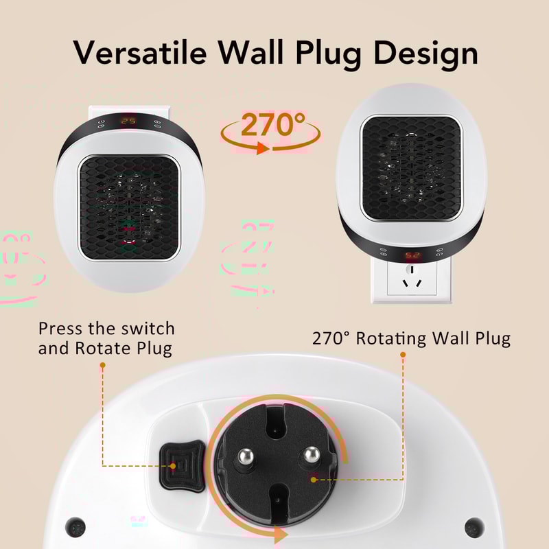 Portable Heater Electric Heater Plug In Wall Quiet Room Heater For Winter Heating Home Appliance 2