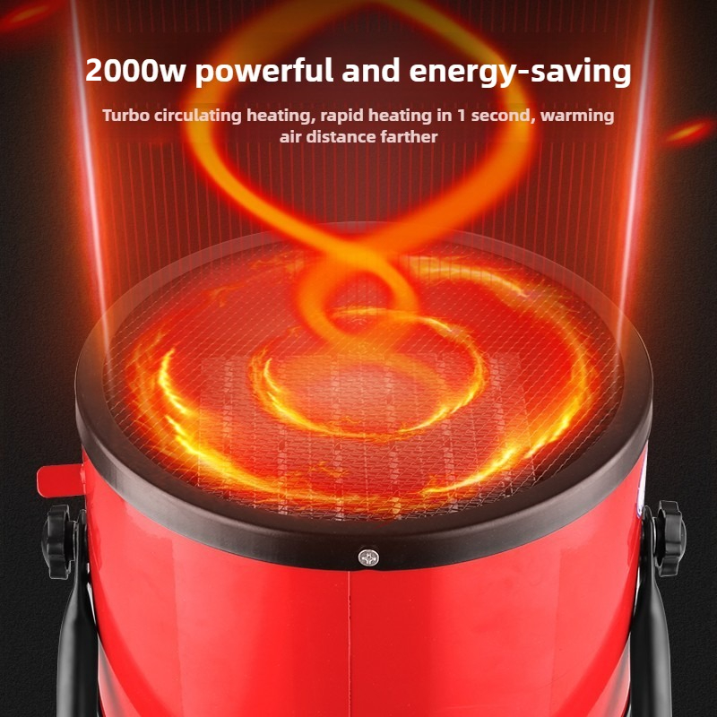 Portable Electric Space Heater With Fan Adjustable Thermostat Heat Fan Mode Overheat Tip Over Prote 2