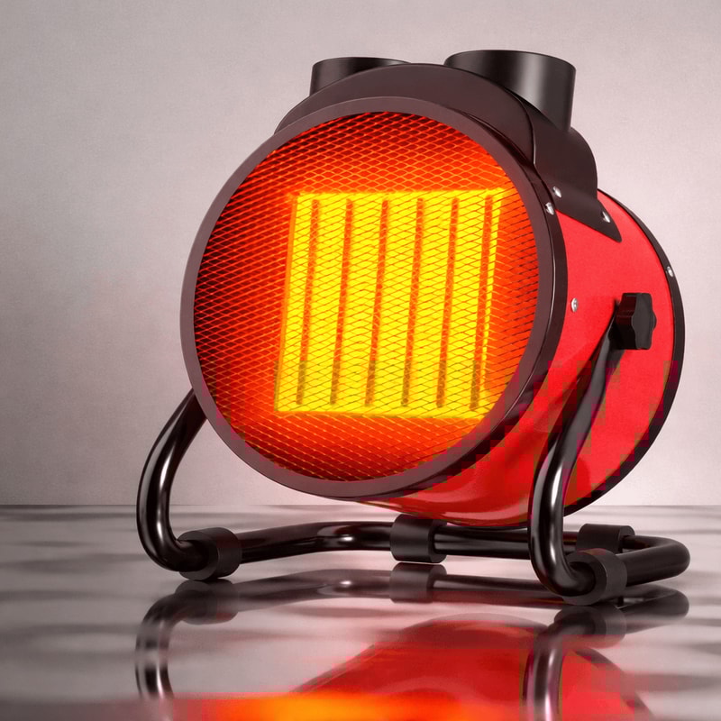 Portable Electric Space Heater With Fan Adjustable Thermostat Heat Fan Mode Overheat Tip Over Prote 0