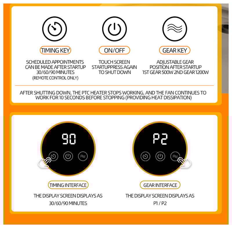 Electric Heater Portable Fan Heaters For Room Home Office Desktop Heaters Warmer Machine For Winter 6