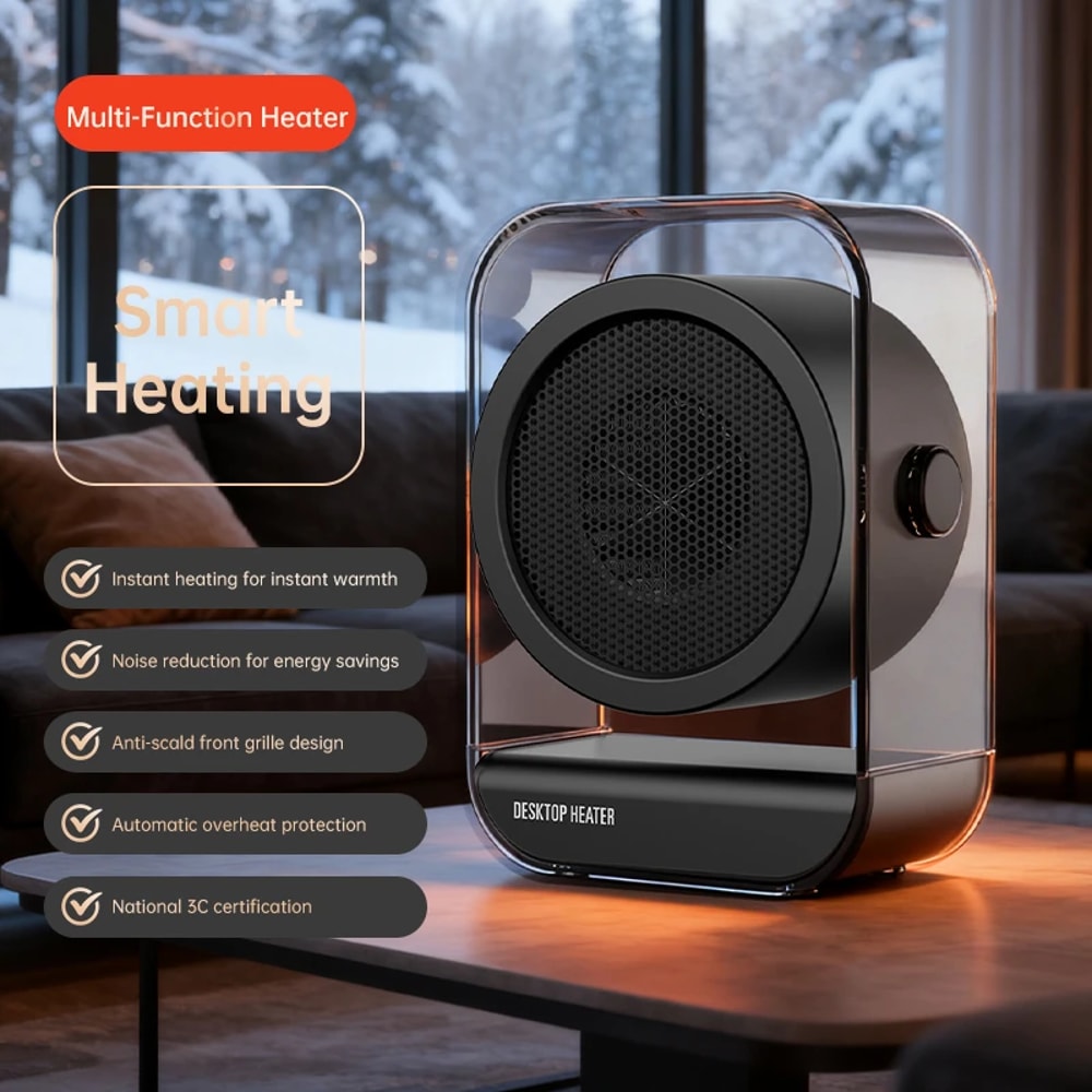 Portable Heater Desktop, PTC Ceramic Winter Quick Heating Warmer Air Heater with Overheat Protection for Home Office Use