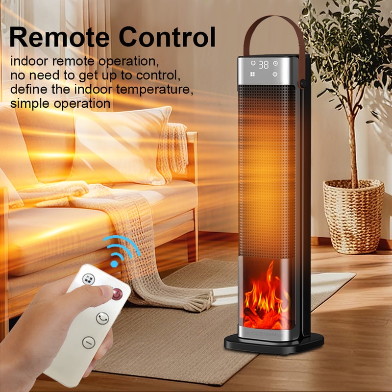 Electric Heater With Portable Fast Heating Fan Intelligent Digital Display Hot Air Blower Remote Co 2