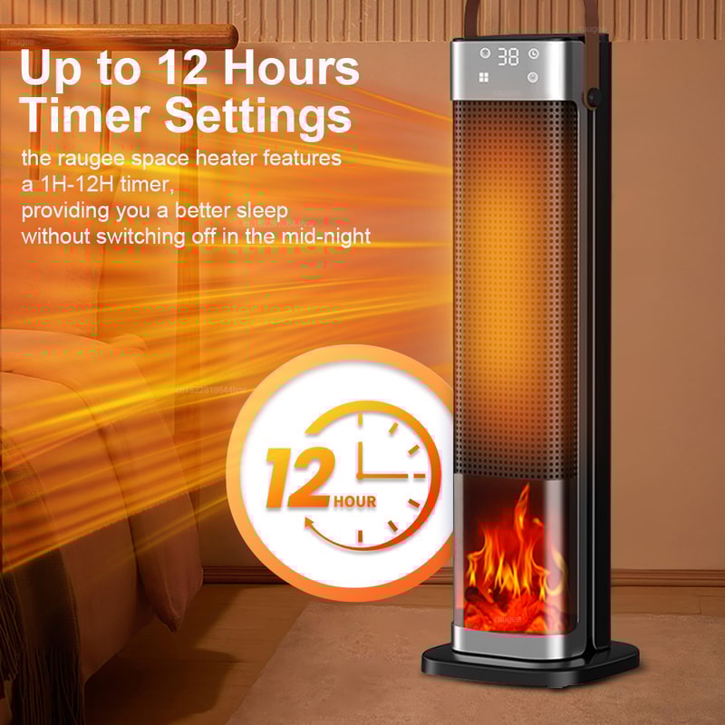 Electric Heater With Portable Fast Heating Fan Intelligent Digital Display Hot Air Blower Remote Co 4