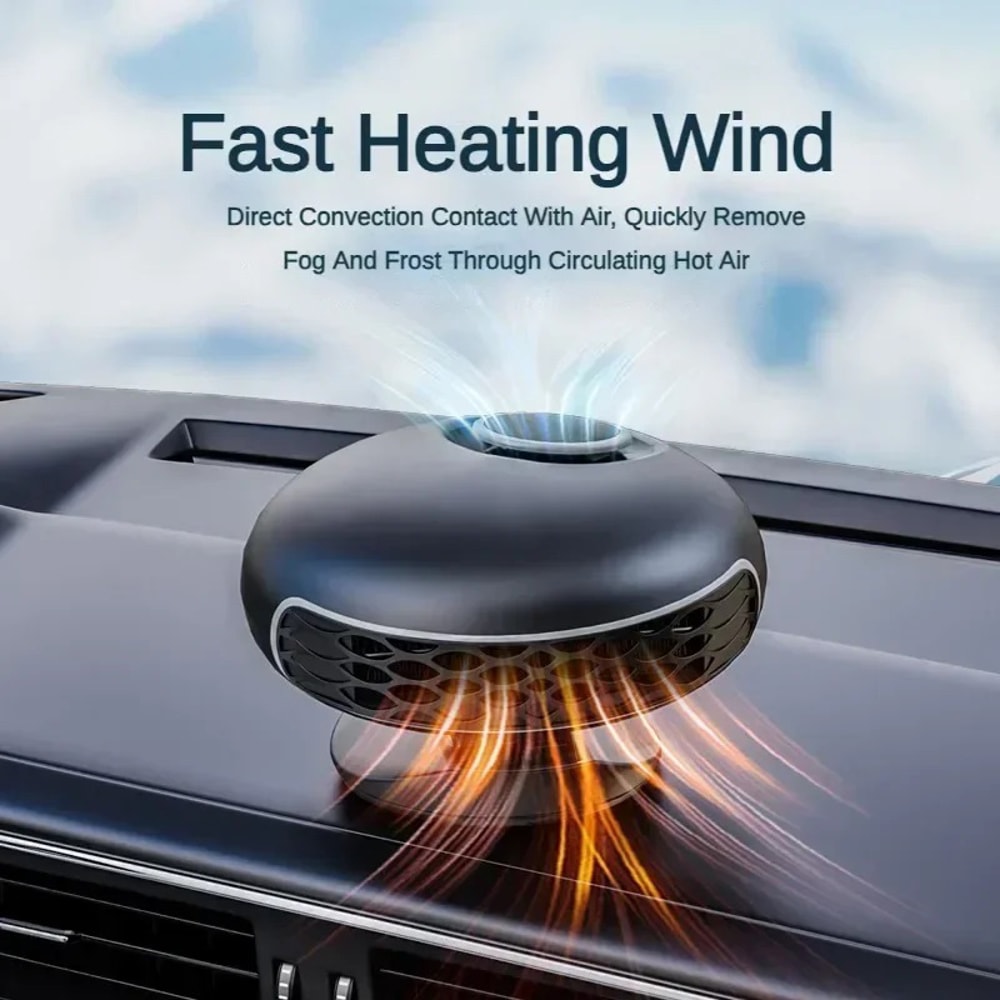 Car Heater Fan Mini Electric Cooling Heating Auto Windshield Defroster Defogging Demister Vehicle 3