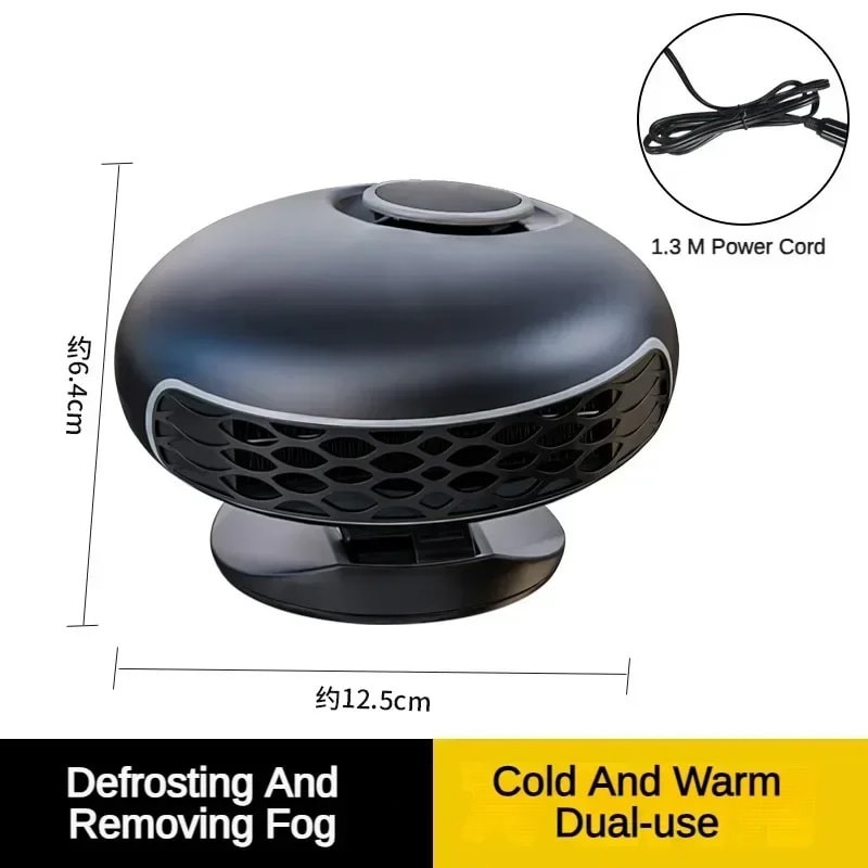 Car Heater Fan Mini Electric Cooling Heating Auto Windshield Defroster Defogging Demister Vehicle 4