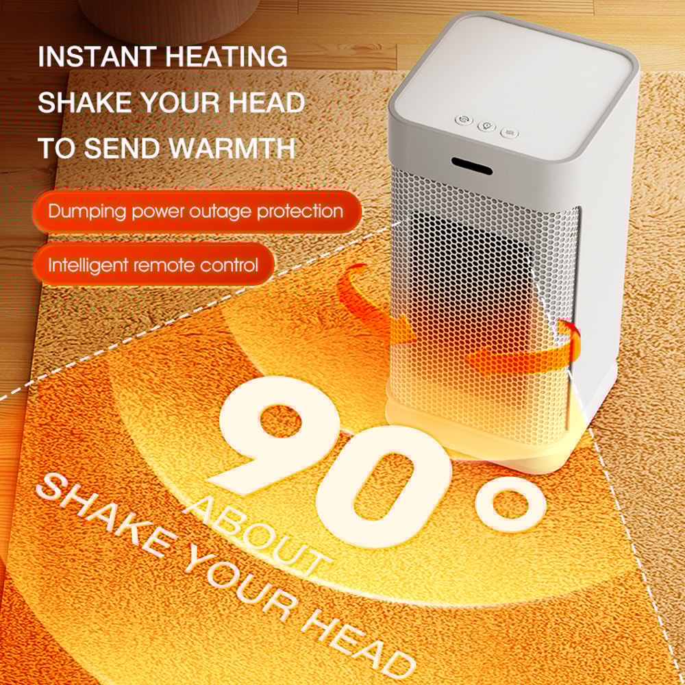 Portable PTC Ceramic Electric Heater Multi Stage Adjustment Silent Small Household Fan With Night L 2