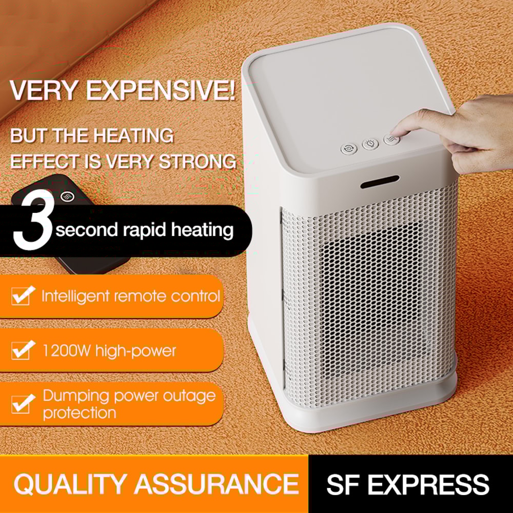 Portable PTC Ceramic Electric Heater Multi Stage Adjustment Silent Small Household Fan With Night L 3