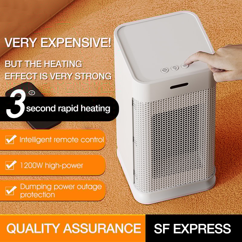 Portable PTC Ceramic Electric Heater Multi Stage Adjustment Silent Small Household Fan With Night L 3