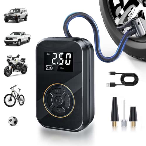Portable Tire Inflator Car, Electric Inflator Pump With Digital Display, Mini Bicycle Air Pump for Cars Bikes