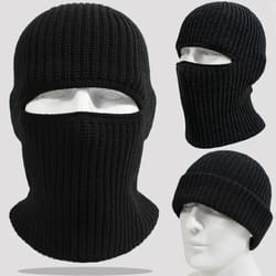 knitted thicken winter 2-in-1 mask beanies hat, ski balaclava full face mask, thermal windproof coldproof running hat