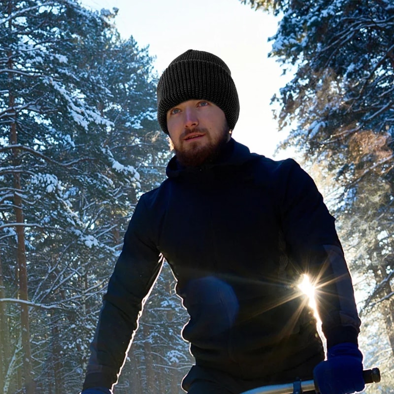 Knitted Thicken Winter 2-in-1 Mask Beanies Hat, Ski Balaclava Full Face Mask, Thermal Windproof Coldproof Running Hat