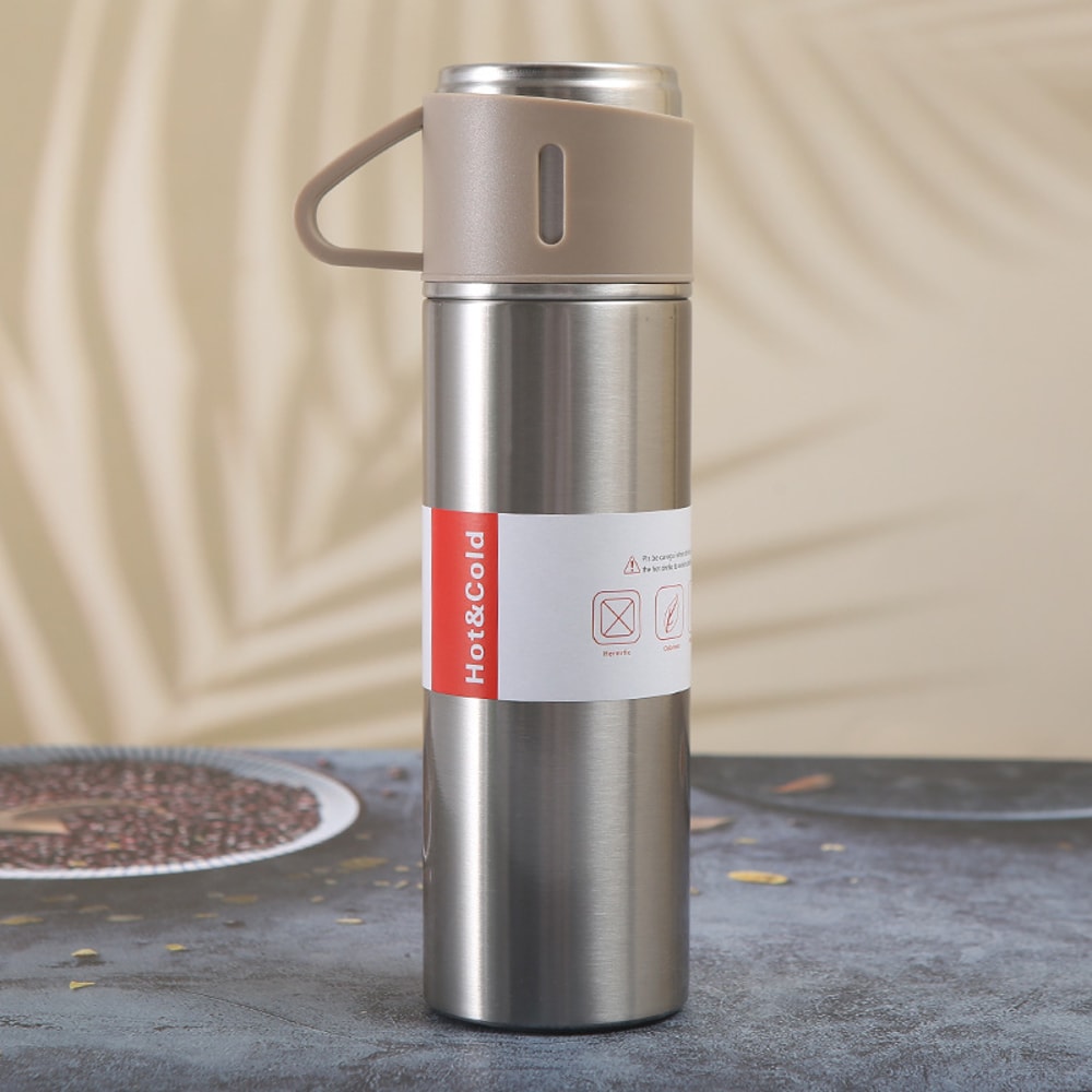 Stainless Steel Vacuum Flask Office Bottle Business Style Thermos Outdoor Hot Water Thermal Insulat