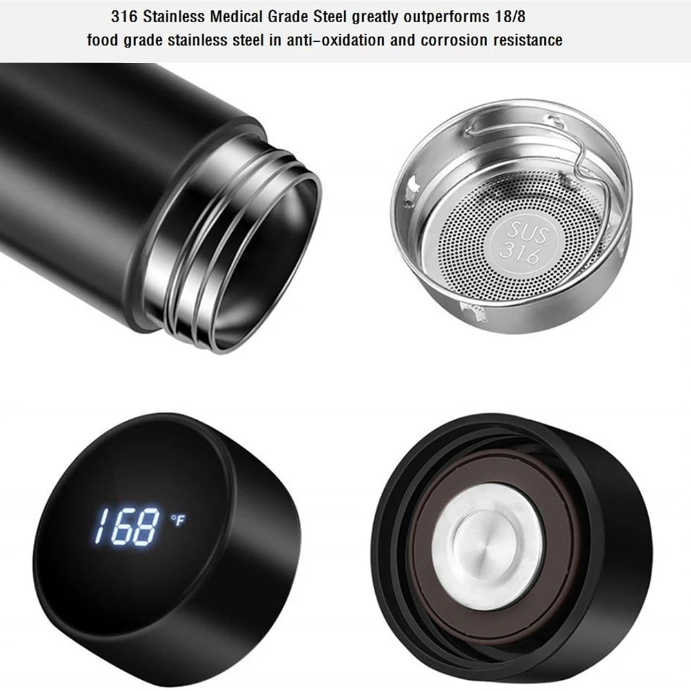 Thermos Bottle Smart Cup Digital With Temperature Display Stainless Steel Thermos Bottle Longlastin 4