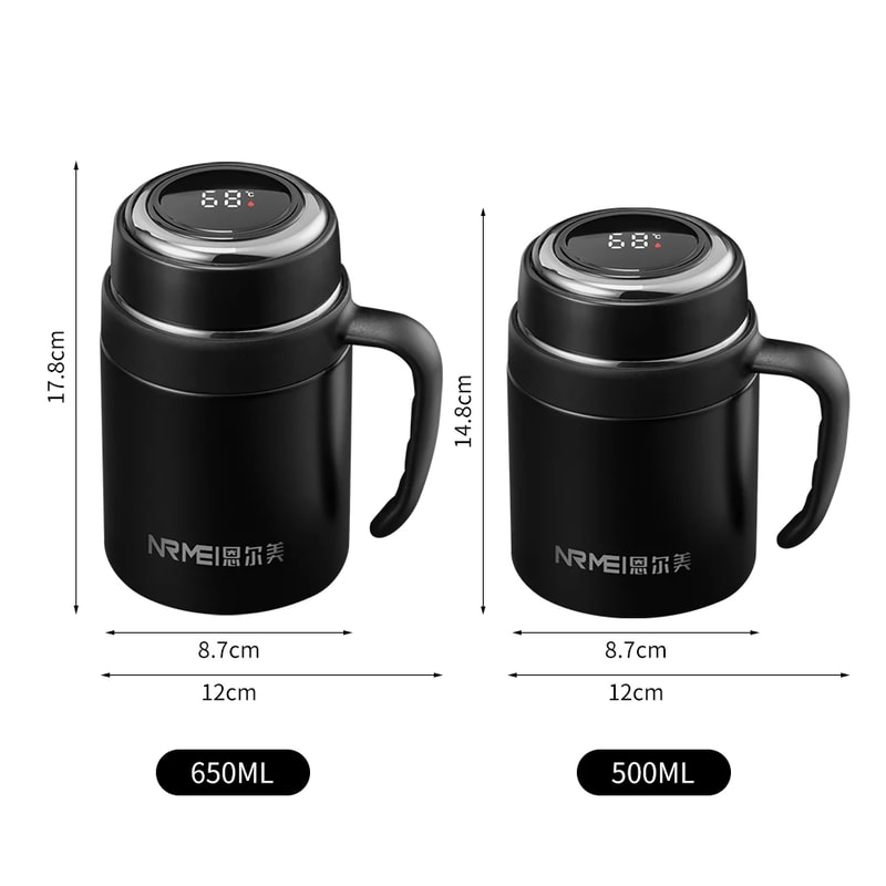 Premium Stainless Steel Digital Display Thermos Cup With Tea Infuser Portable Vacuum Flask Handgrip 5