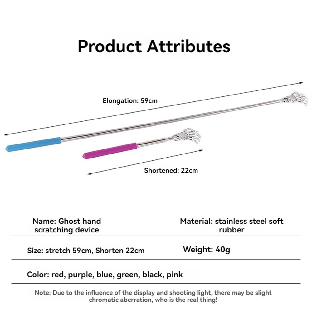 Stainless Steel Ghost Hand Itchy Scratcher Scalable Itchy Scratcher For Home Use Ideal For Elderly 1