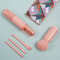 4 in 1 Travel Small Makeup Set, Portable Powder Blusher Brush, Telescopic Mini Makeup Tool with Cover