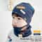 Plush Warm Baby Hat Scarf Set Winter Spring Cotton Infant Hat Duvet Fabric Beanie Hat For Kids 1