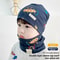 Plush Warm Baby Hat Scarf Set Winter Spring Cotton Infant Hat Duvet Fabric Beanie Hat For Kids 1