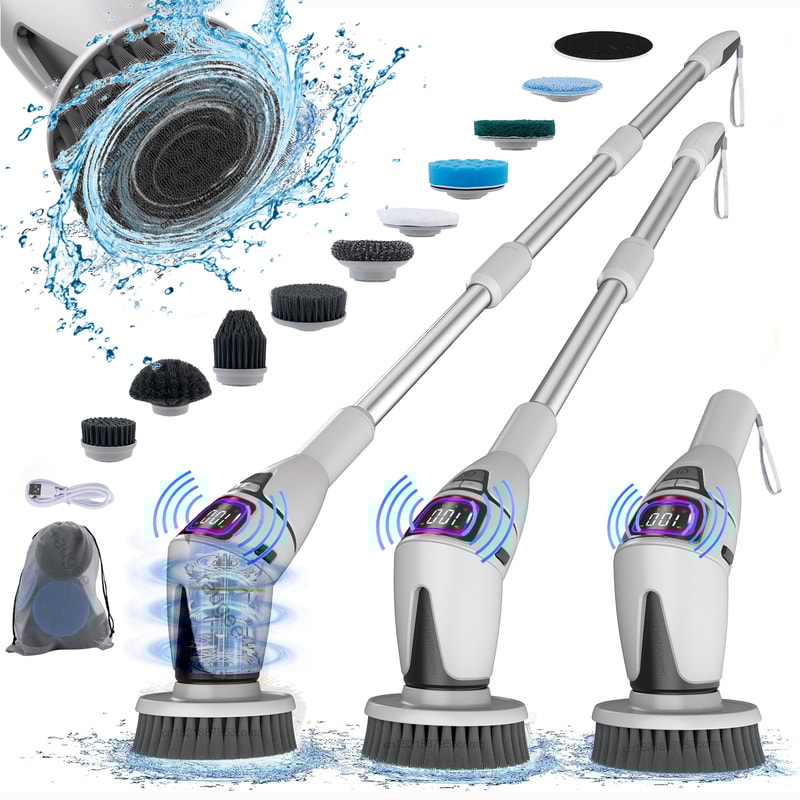 Wireless Electric Bathroom Cleaning Brush Multifunctional Spin Scrubber For Kitchen And Toilet 0