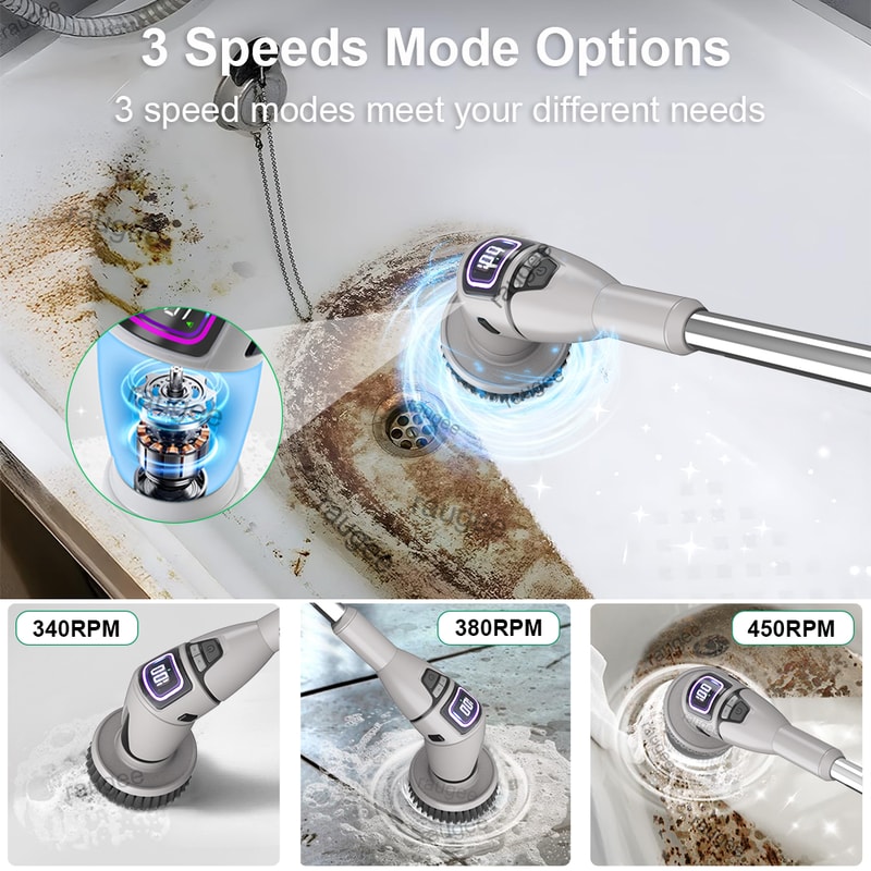 Wireless Electric Bathroom Cleaning Brush Multifunctional Spin Scrubber For Kitchen And Toilet 3