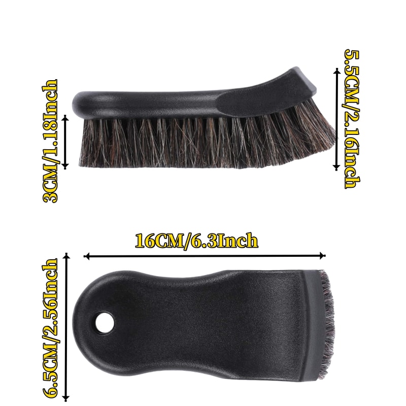 Genuine Horsehair Detailing Brush Set For Auto Leather Cleaning And Car Fabrics Care 1