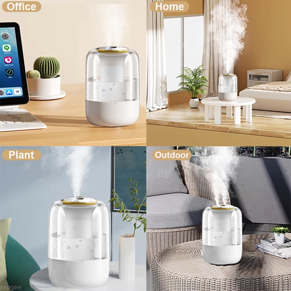 USB Humidifier with LED Night Light, Large Capacity Cool Mist Maker for Household Use