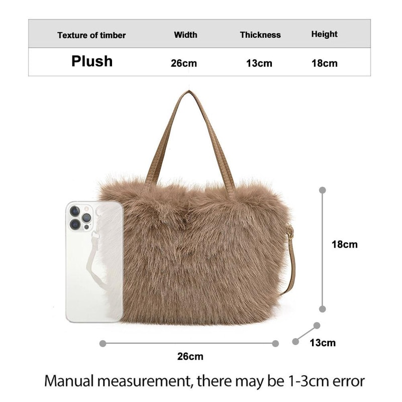 Winter Crossbody Shoulder Bags Luxury Plush Fashion Faux Fur Tote