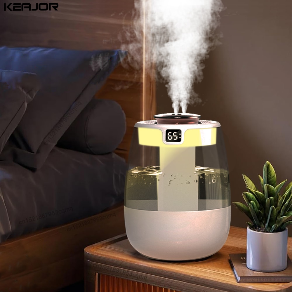 Air Humidifier Aroma Diffuser, USB Water Humidifier with Double Spray Port and Night Light for Home, Office Use