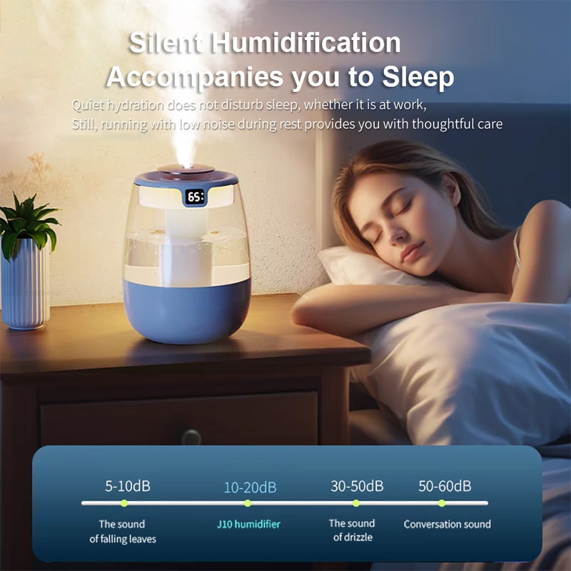 Air Humidifier Aroma Diffuser, USB Water Humidifier with Double Spray Port and Night Light for Home, Office Use