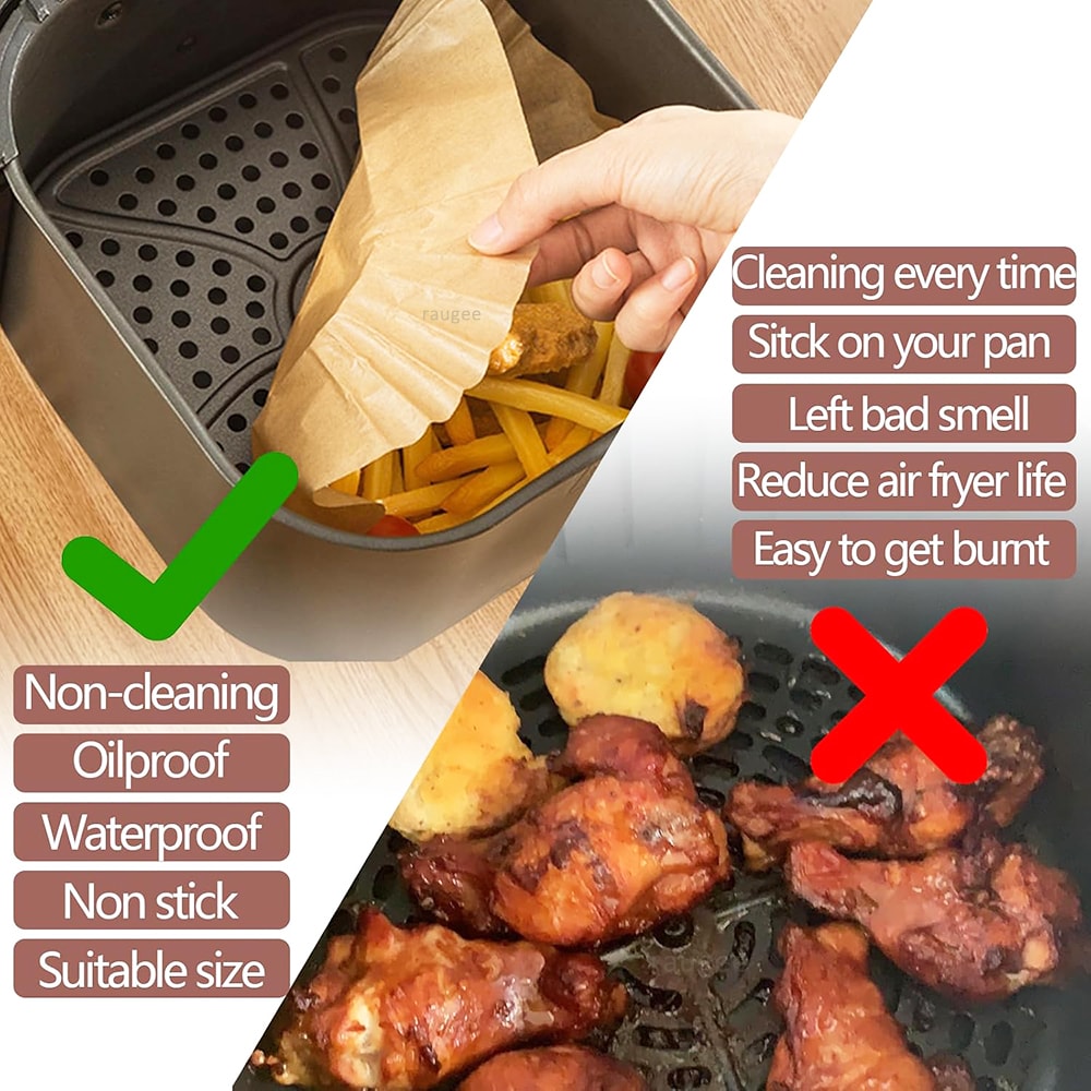 Oil Proof Isolation Paper Tray NonStick Air Fryer Baking Mat 4