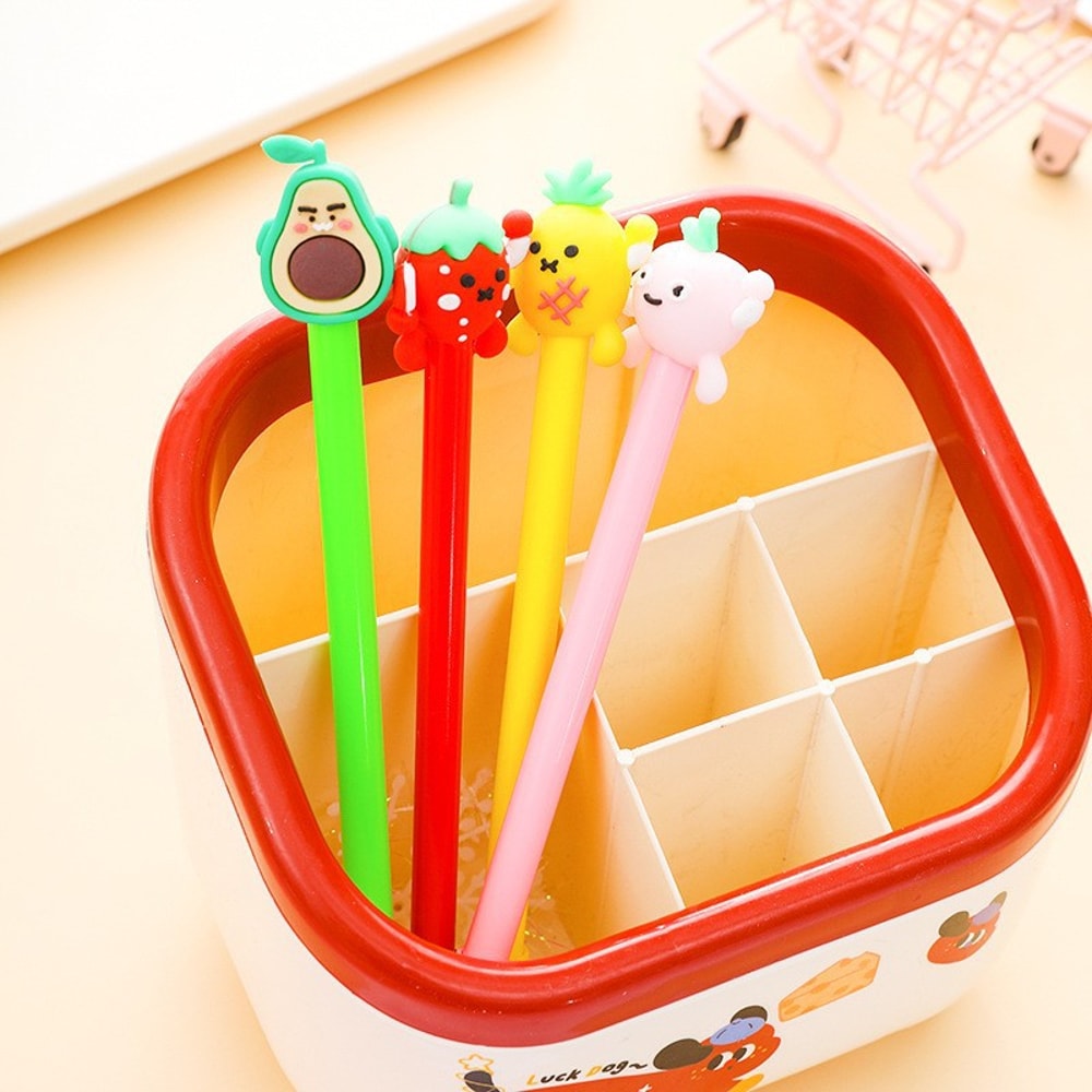 Cartoon Shape Gel Pens For Kids Fruit Face Writing Tools With Comfortable Grip School Office Suppli 2