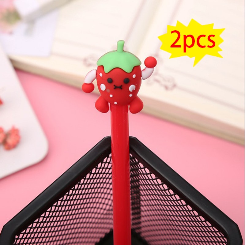 Cartoon Shape Gel Pens For Kids Fruit Face Writing Tools With Comfortable Grip School Office Suppli 7