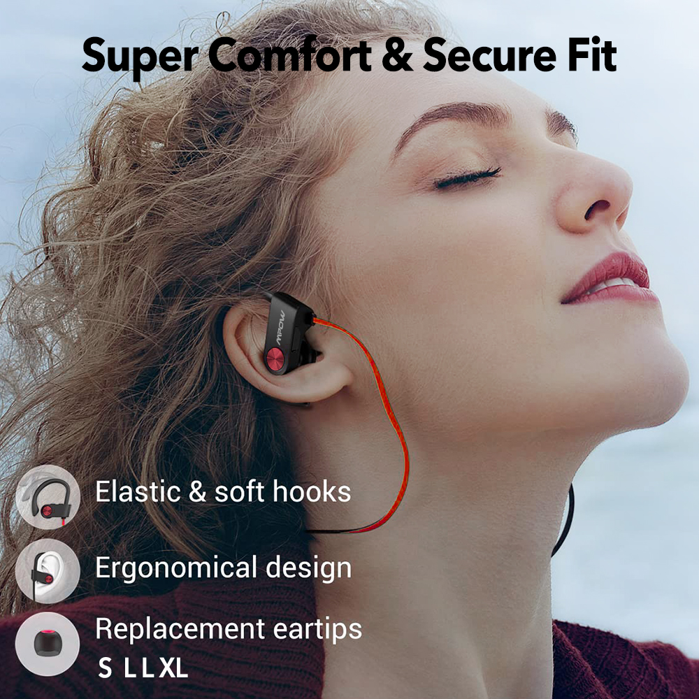HiFi Stereo Wireless Sport Earbuds, Bluetooth Headphones V5.3 Earphone, CVC6.0 Noise Canceling Mic