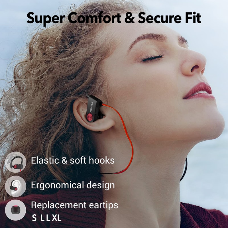 HiFi Stereo Wireless Sport Earbuds, Bluetooth Headphones V5.3 Earphone, CVC6.0 Noise Canceling Mic
