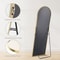 Arched Full Length Mirror with Aluminum Alloy Thin Frame, Standing or Leaning Full Body Mirror for Bedroom Use