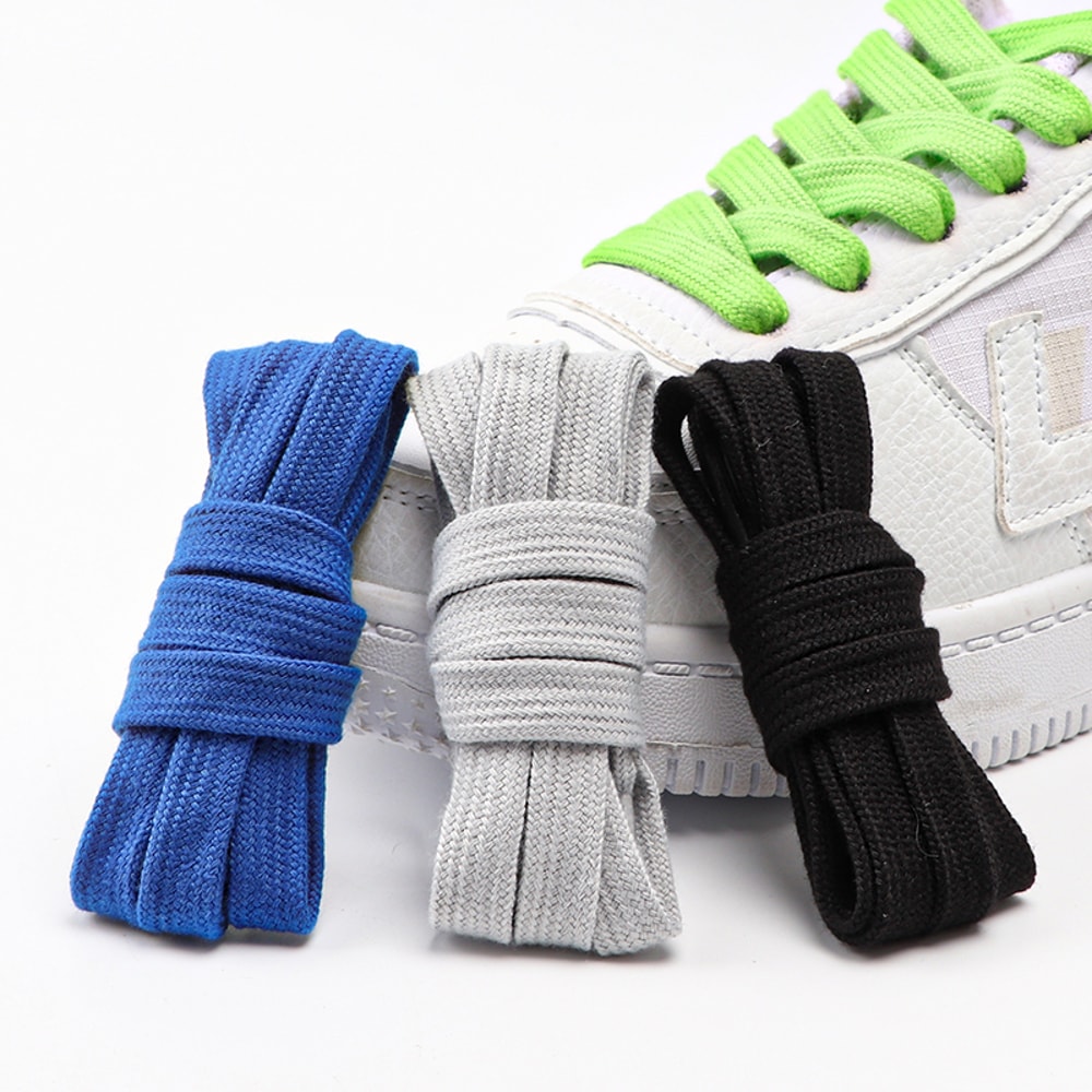 Flat Shoelaces For Sneakers Wearresistant Canvas Sports Shoe Laces Solid Cotton Rugged For Women Me 1